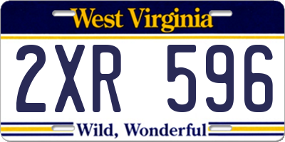 WV license plate 2XR596