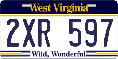 WV license plate 2XR597