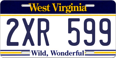 WV license plate 2XR599