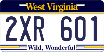 WV license plate 2XR601