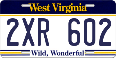 WV license plate 2XR602