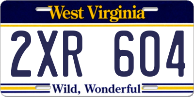 WV license plate 2XR604