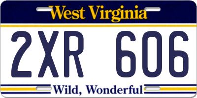 WV license plate 2XR606