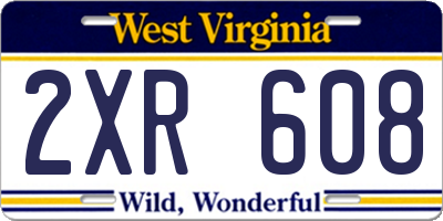 WV license plate 2XR608