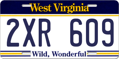 WV license plate 2XR609