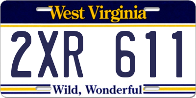 WV license plate 2XR611