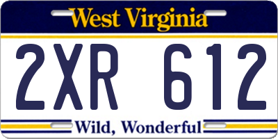 WV license plate 2XR612