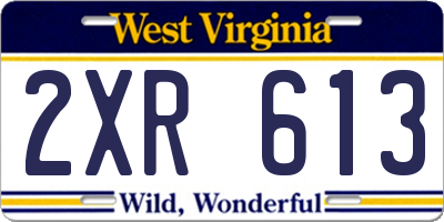 WV license plate 2XR613