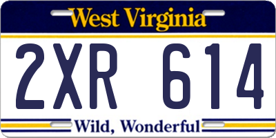 WV license plate 2XR614