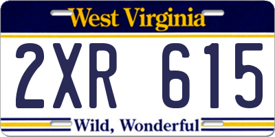 WV license plate 2XR615