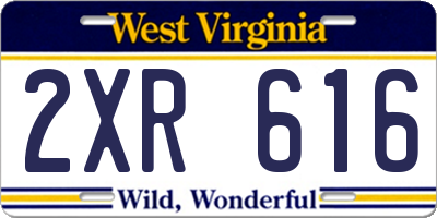 WV license plate 2XR616