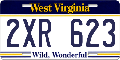 WV license plate 2XR623