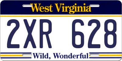 WV license plate 2XR628