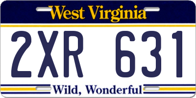 WV license plate 2XR631