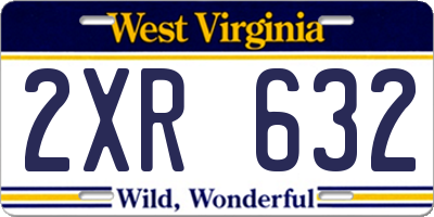WV license plate 2XR632