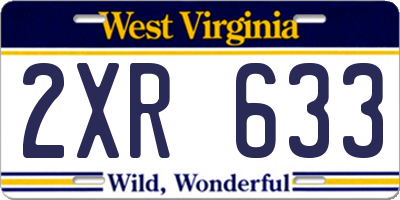 WV license plate 2XR633