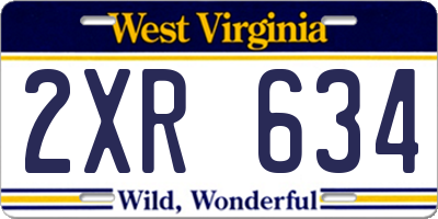 WV license plate 2XR634