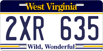 WV license plate 2XR635