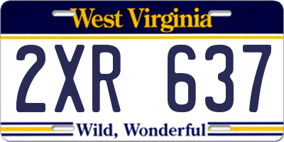 WV license plate 2XR637