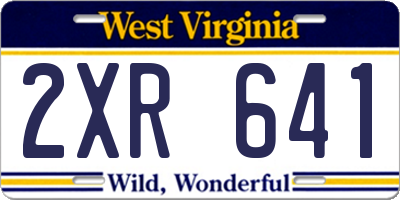 WV license plate 2XR641