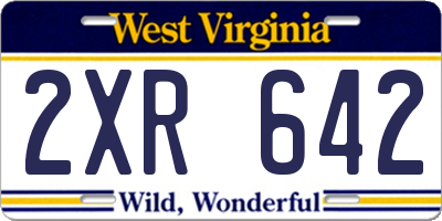 WV license plate 2XR642