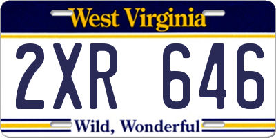 WV license plate 2XR646