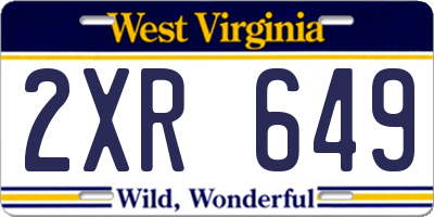 WV license plate 2XR649