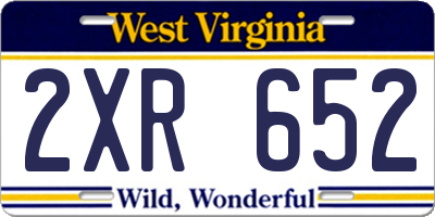 WV license plate 2XR652