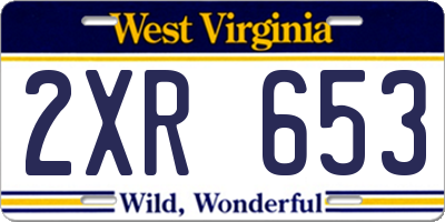WV license plate 2XR653