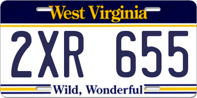 WV license plate 2XR655