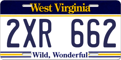 WV license plate 2XR662