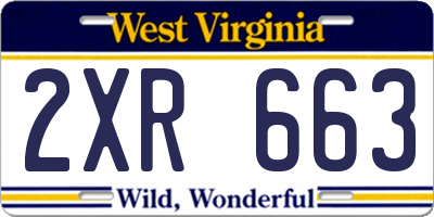 WV license plate 2XR663