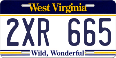 WV license plate 2XR665