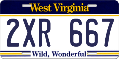 WV license plate 2XR667