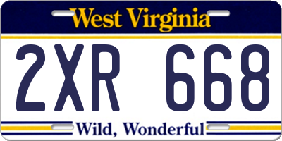 WV license plate 2XR668