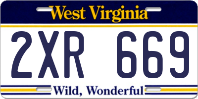 WV license plate 2XR669