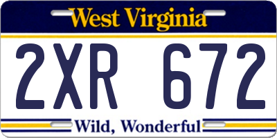 WV license plate 2XR672
