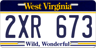WV license plate 2XR673