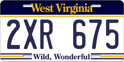 WV license plate 2XR675