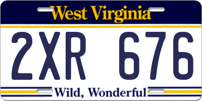 WV license plate 2XR676
