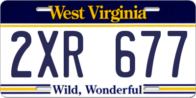 WV license plate 2XR677