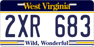 WV license plate 2XR683