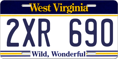 WV license plate 2XR690