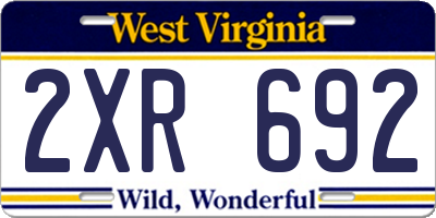 WV license plate 2XR692