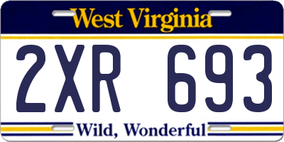 WV license plate 2XR693