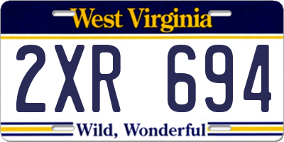 WV license plate 2XR694
