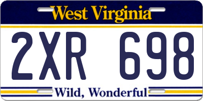 WV license plate 2XR698
