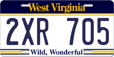 WV license plate 2XR705