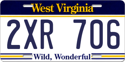 WV license plate 2XR706