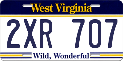 WV license plate 2XR707